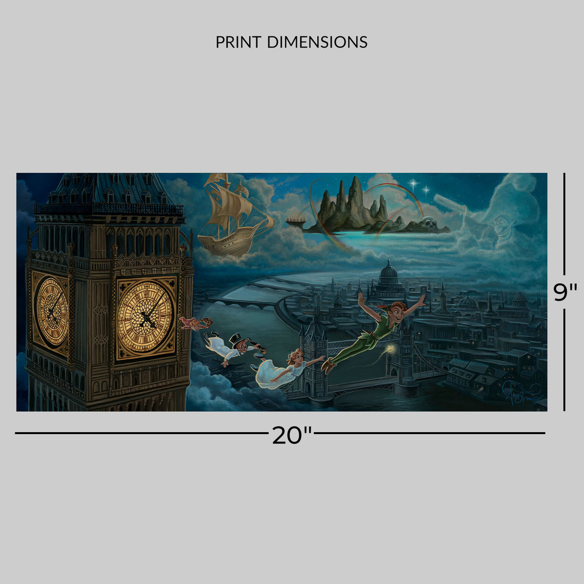 A Journey to Neverland Disney Peter Pan Wendy Darling (Art Print)