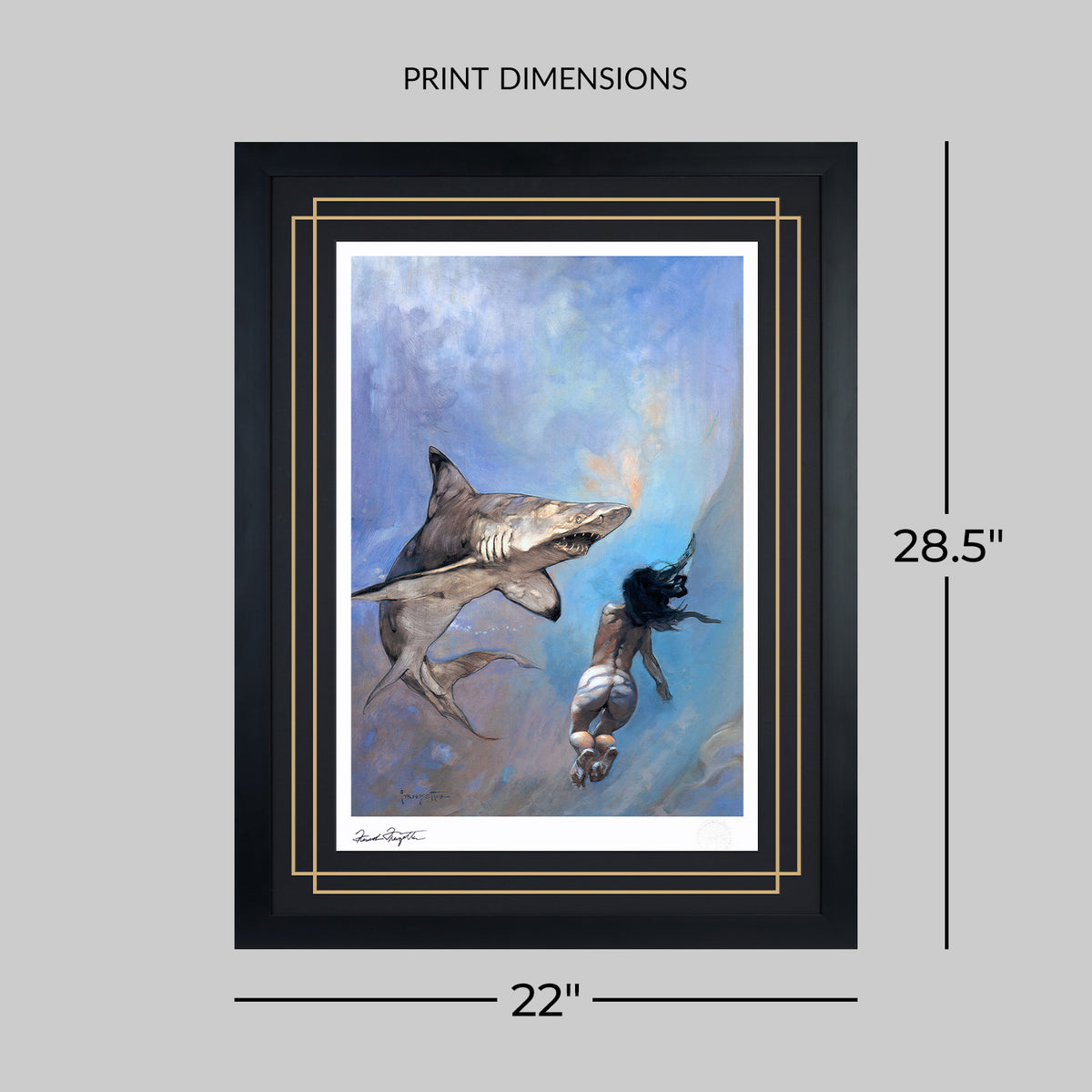 A Requiem for Sharks Frank Frazetta (Art Print)