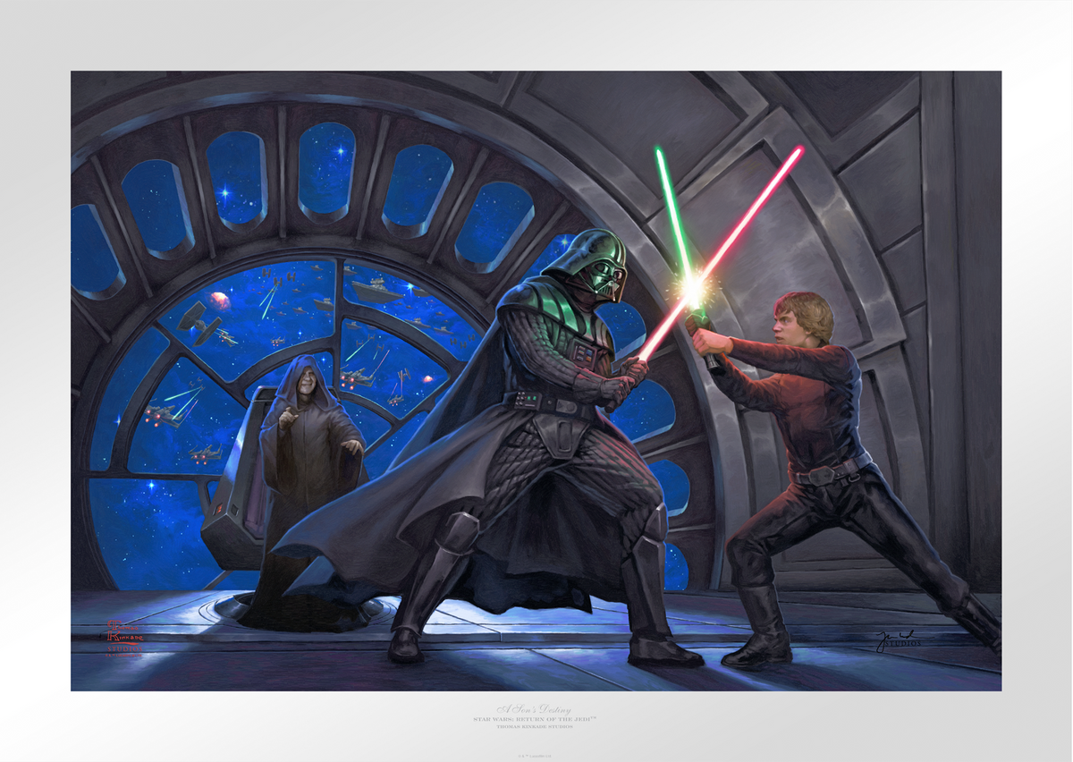 A Son's Destiny Star Wars Darth Vader Luke Skywalker (Art Print)