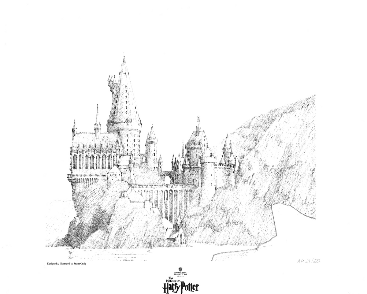 A View of Hogwarts Harry Potter (Art Print)