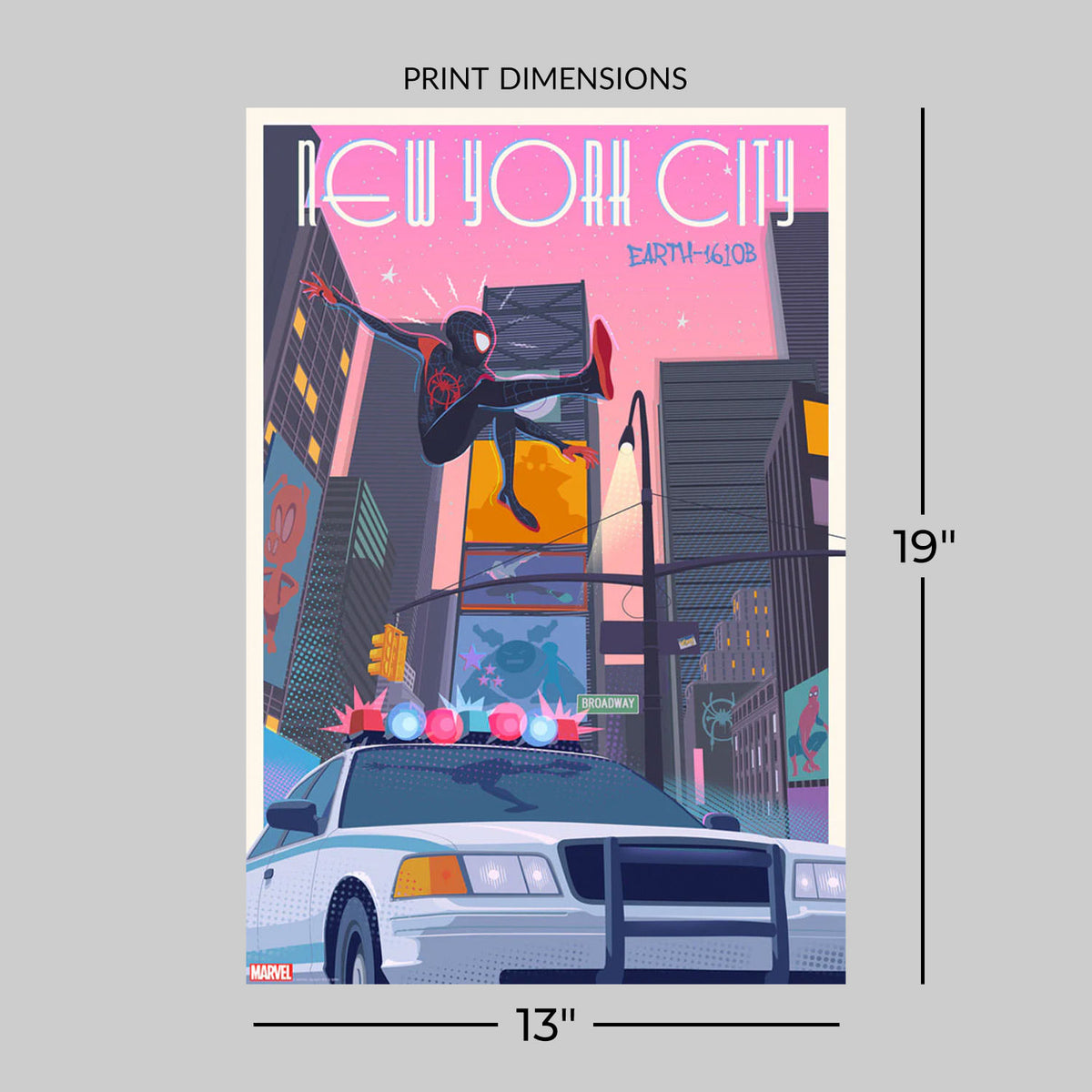 Alt Times Square Marvel Spider-Man Miles Morales (Art Print)