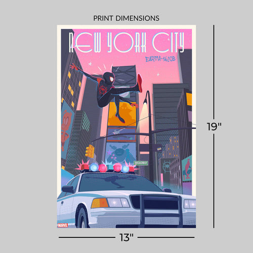 Alt Times Square Marvel Spider-Man Miles Morales (Art Print)