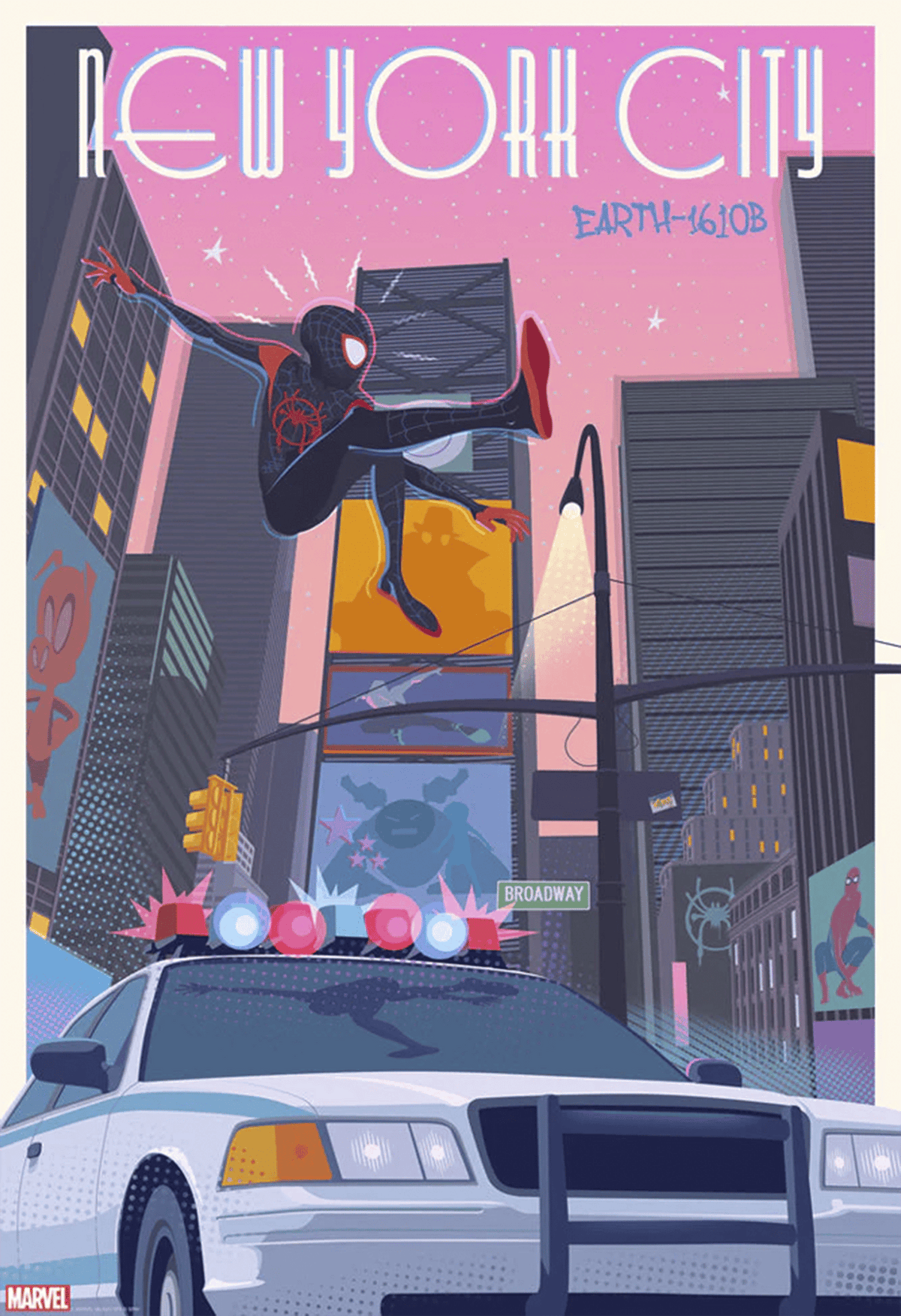 Alt Times Square Marvel Spider-Man Miles Morales (Art Print)
