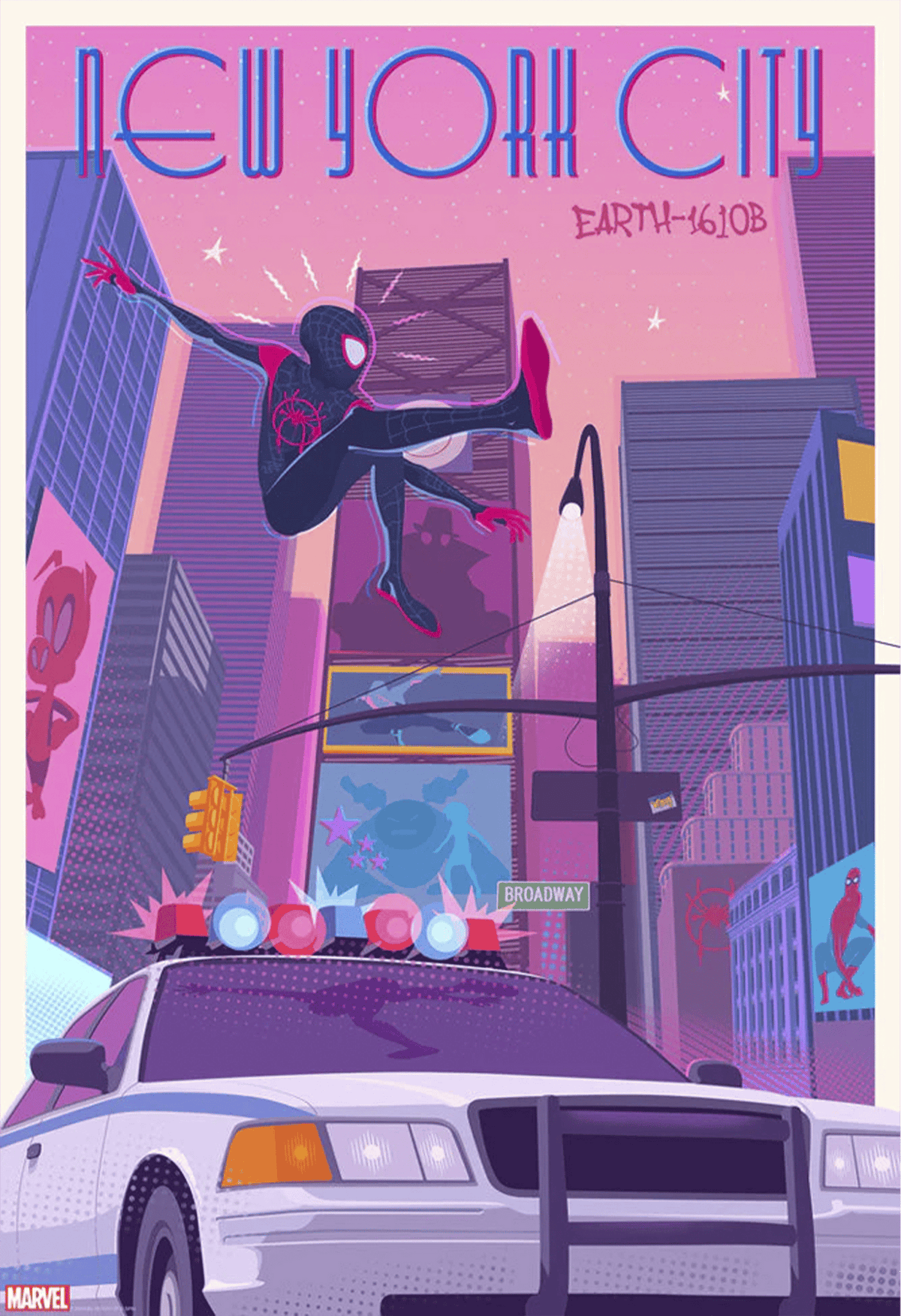 Alt Times Square Marvel Spider-Man Miles Morales (Art Print)