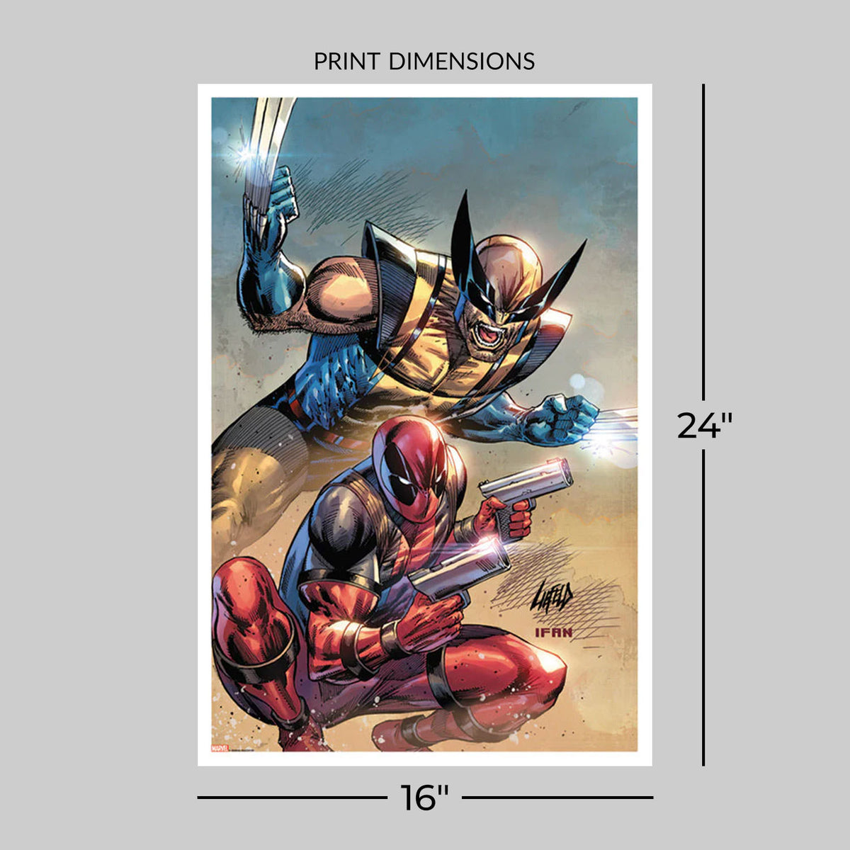 Deadpool: Badder Blood #1 Variant C Marvel Deadpool Wolverine (Art Print)