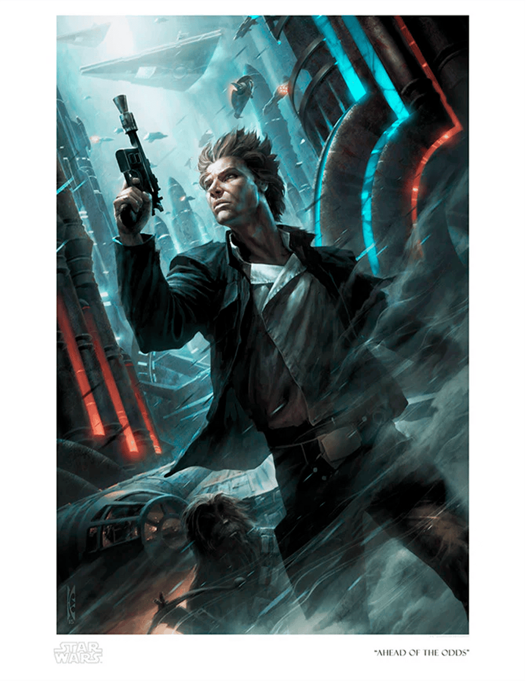 Ahead of the Odds Star Wars Chewbacca Han Solo (Art Print)