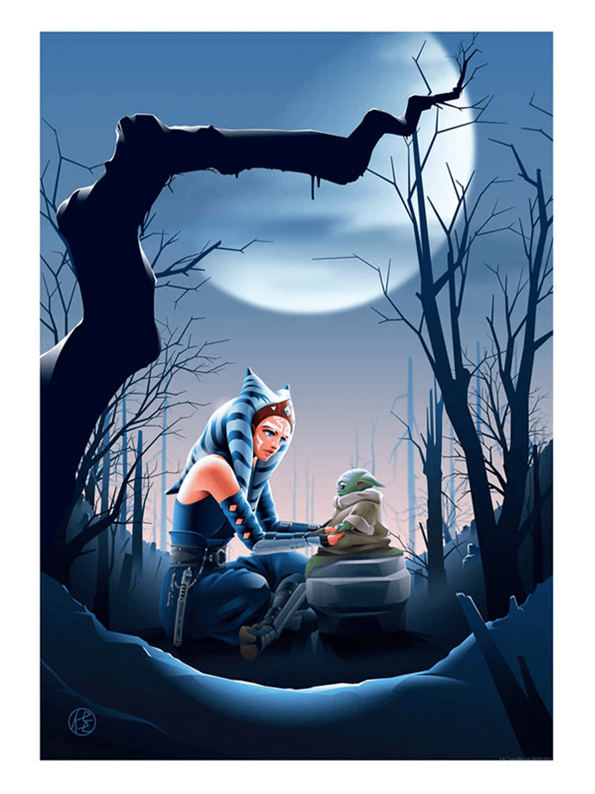 Ahsoka and Grogu Star Wars (Art Print)