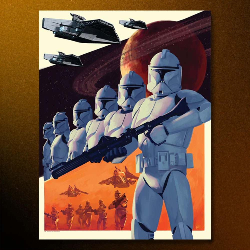 Arrival on Geonosis Star Wars Clone Troopers (Art Print)
