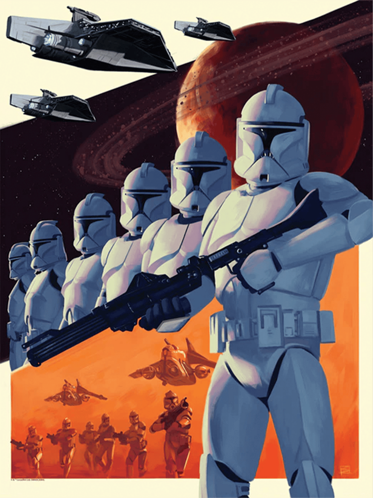 Arrival on Geonosis Star Wars Clone Troopers (Art Print)