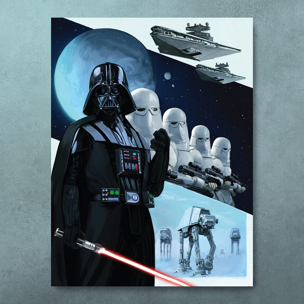 Arrival on Hoth Star Wars Darth Vader Snowtrooper AT-AT (Art Print)