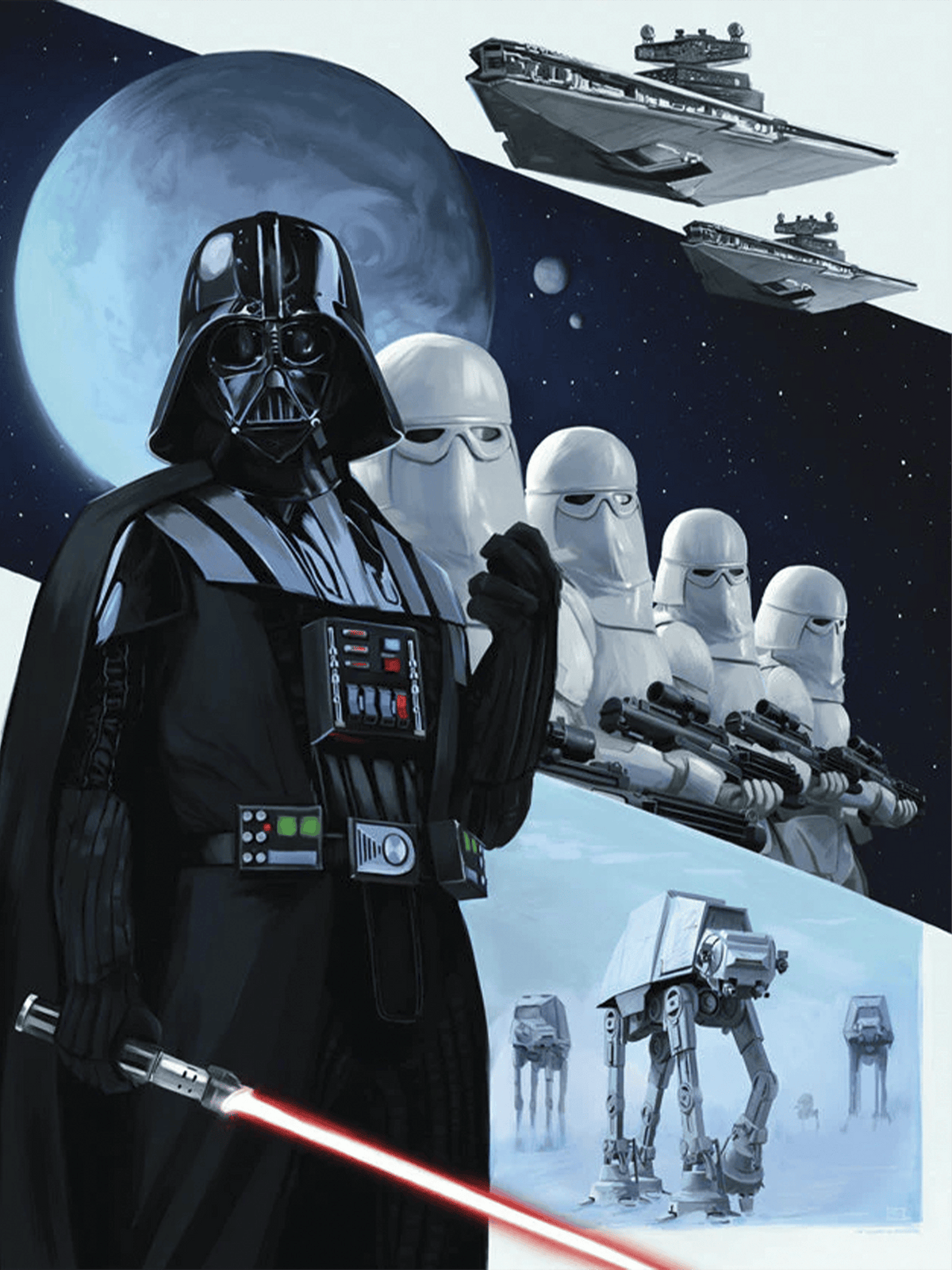Arrival on Hoth Star Wars Darth Vader Snowtrooper AT-AT (Art Print)