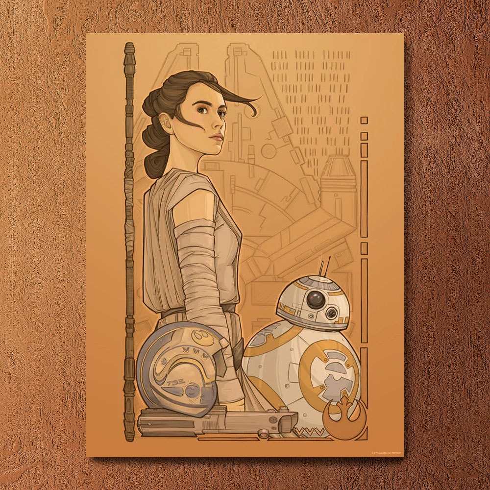 Beyond Jakku Star Wars BB-8 Rey (Art Print)