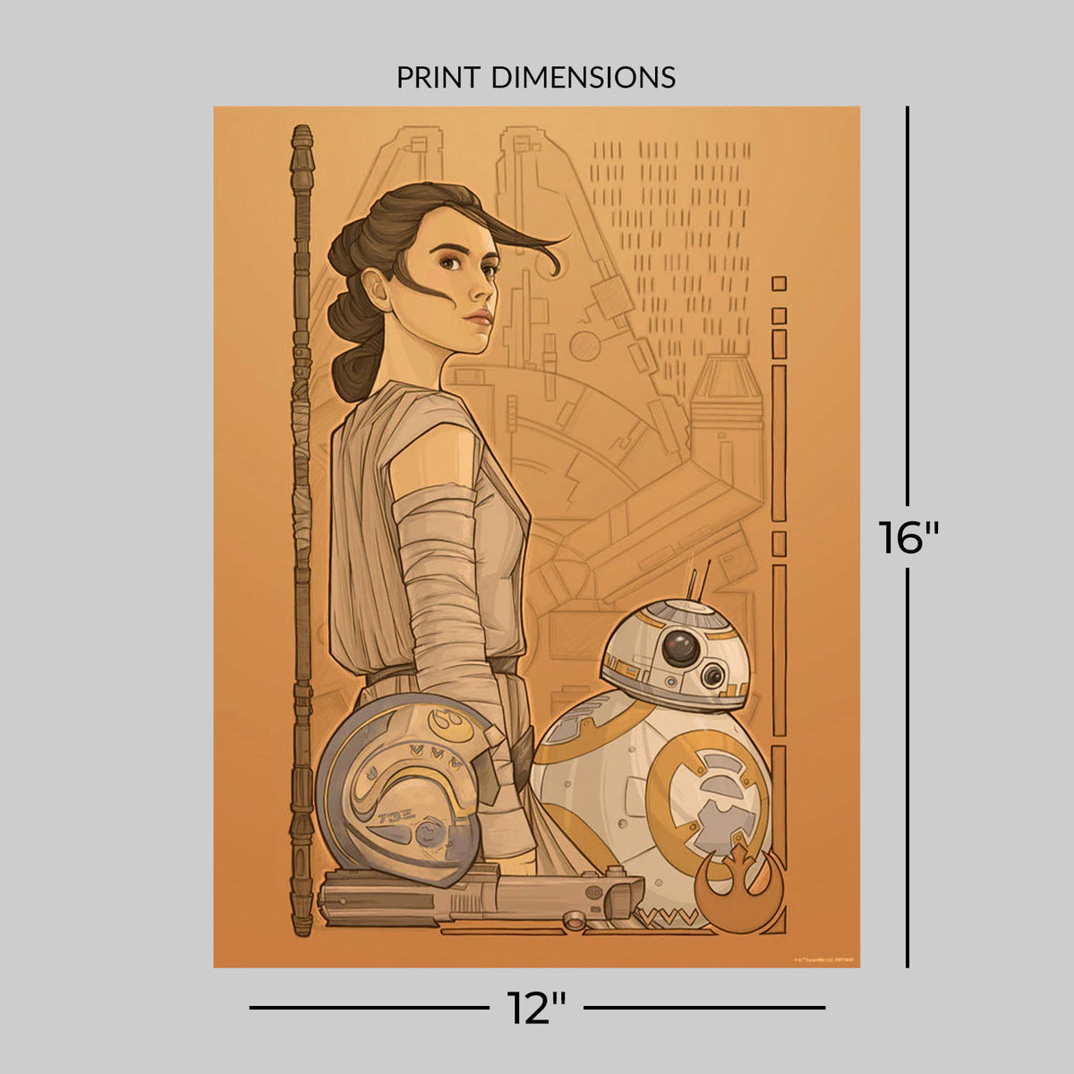Beyond Jakku Star Wars BB-8 Rey (Art Print)