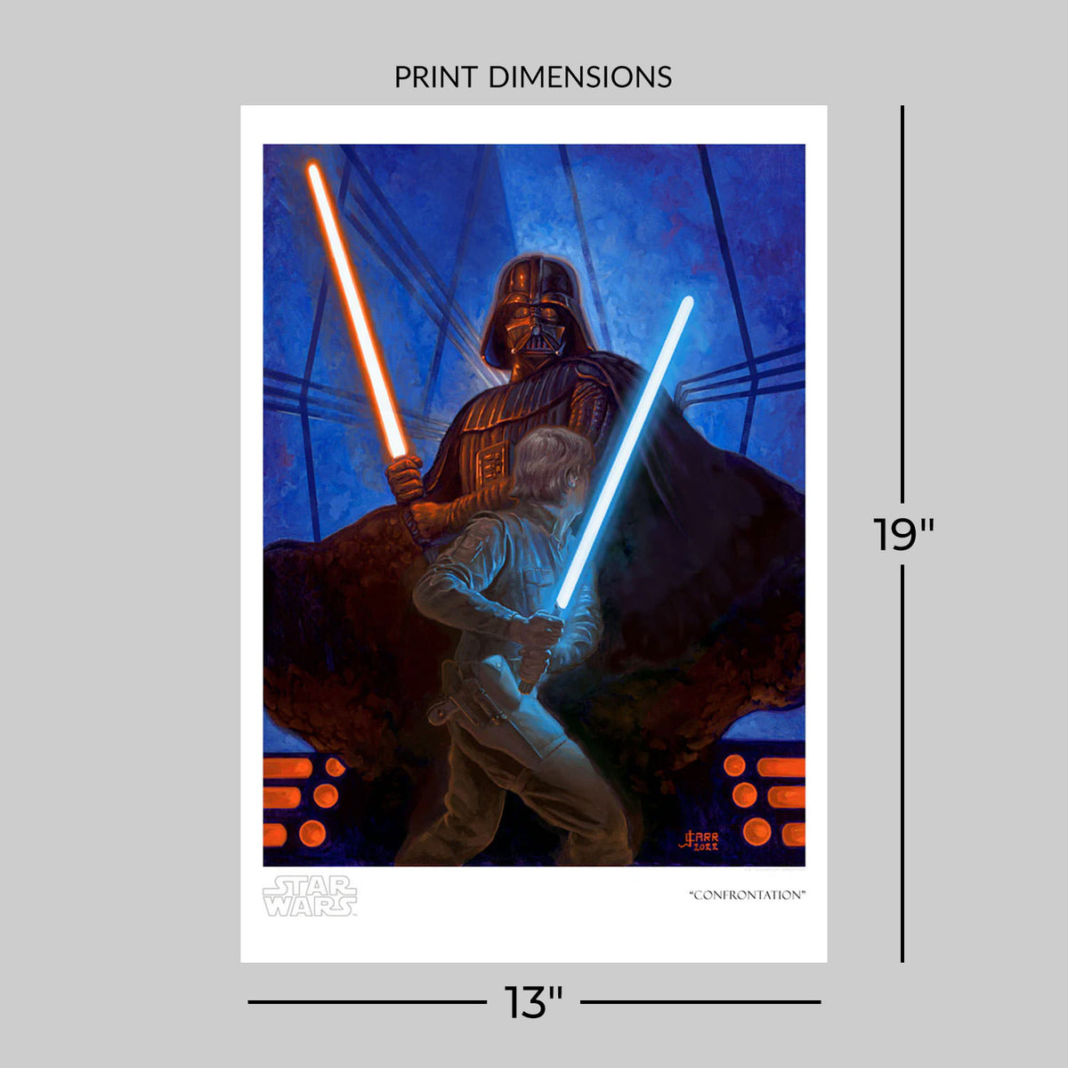 Confrontation Star Wars Darth Vader Luke Skywalker (Art Print)