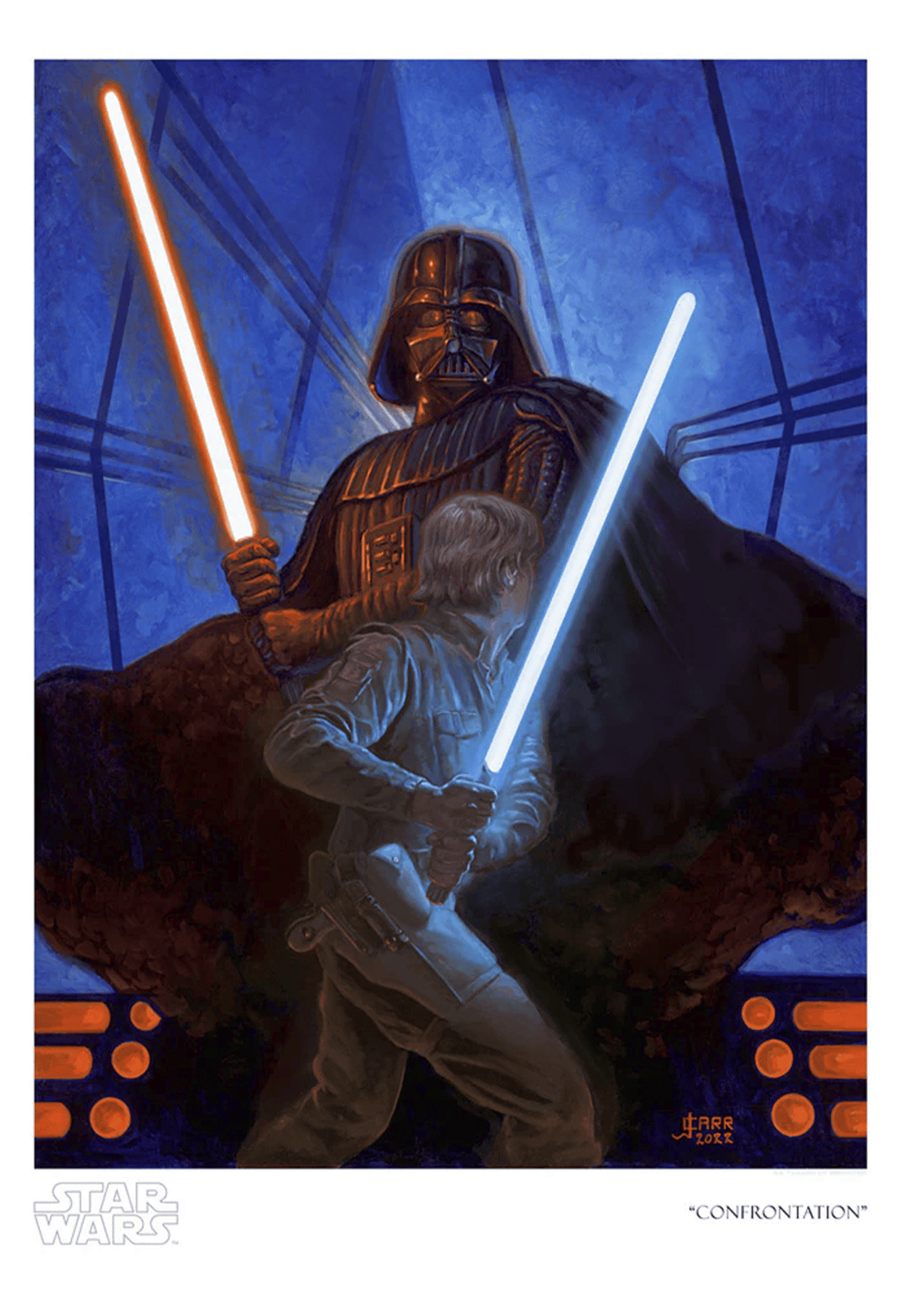Confrontation Star Wars Darth Vader Luke Skywalker (Art Print)