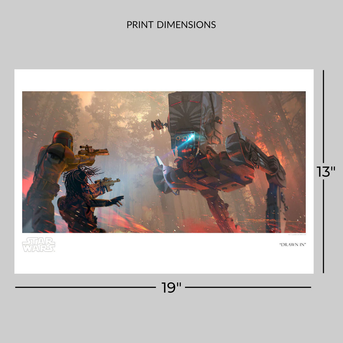 Drawn In Star Wars The Mandalorian (Art Print)