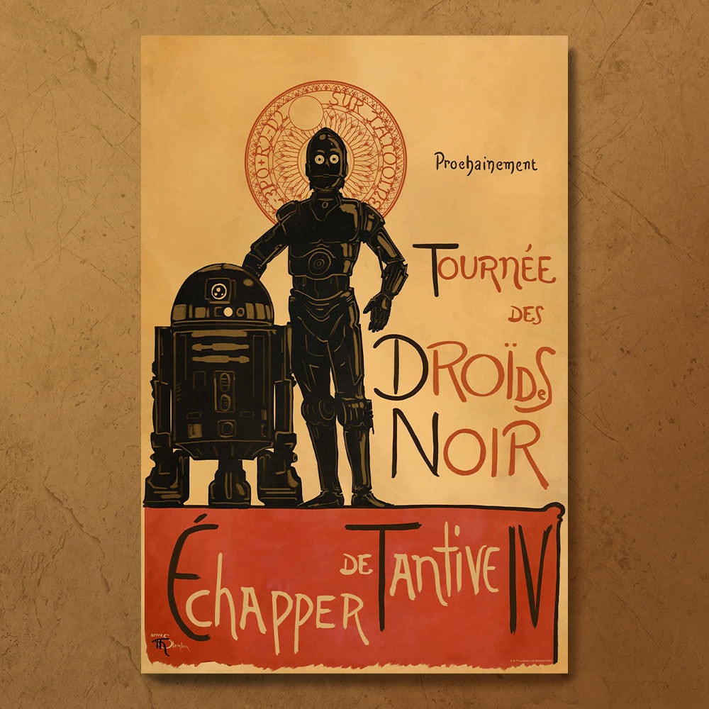 Droides Noir (Large) Star Wars C-3PO R2-D2 (Art Print)