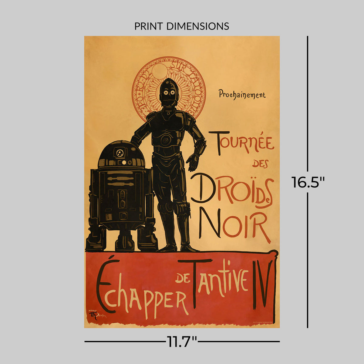 Droides Noir (Large) Star Wars C-3PO R2-D2 (Art Print)