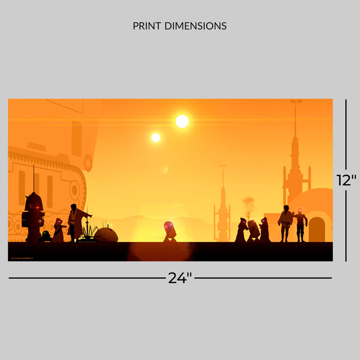 Droids for Sale Star Wars C-3PO Luke Skywalker R2-D2 (Art Print)