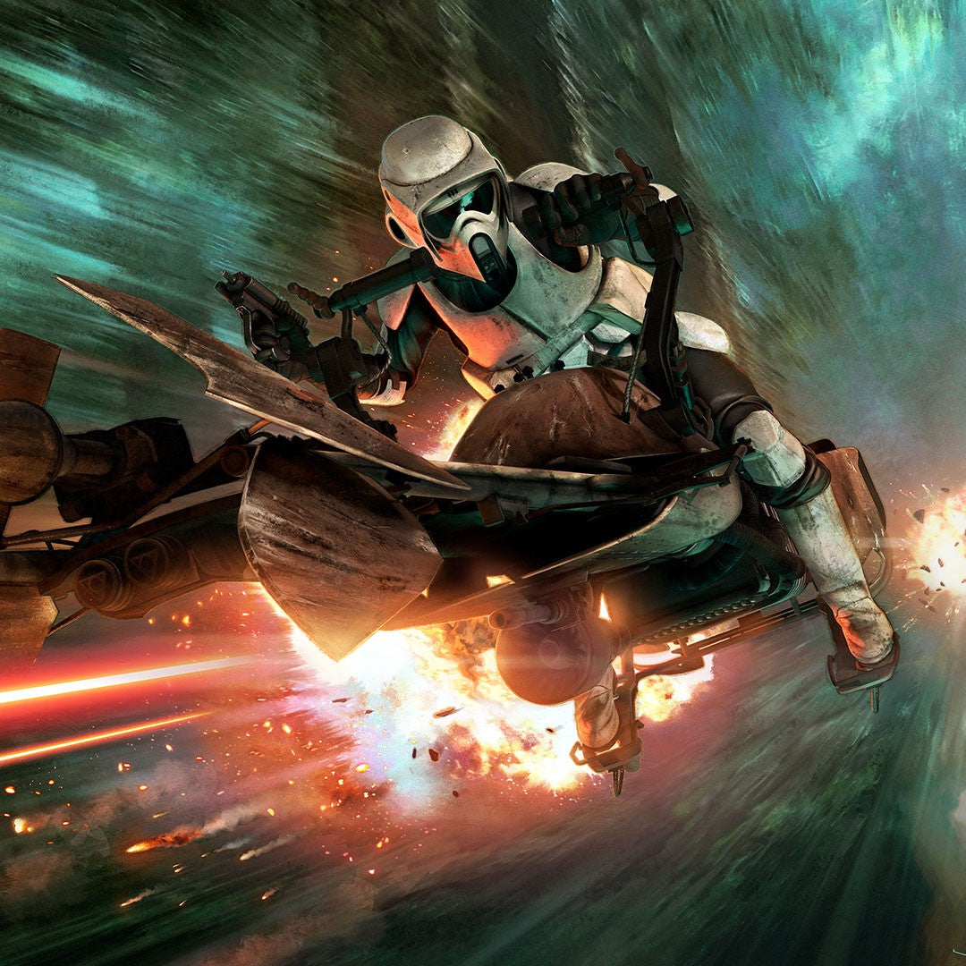 Endor Chase Star Wars Scout Trooper (Art Print)