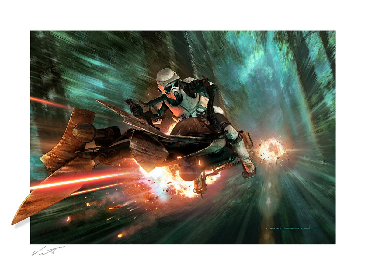 Endor Chase Star Wars Scout Trooper (Art Print)