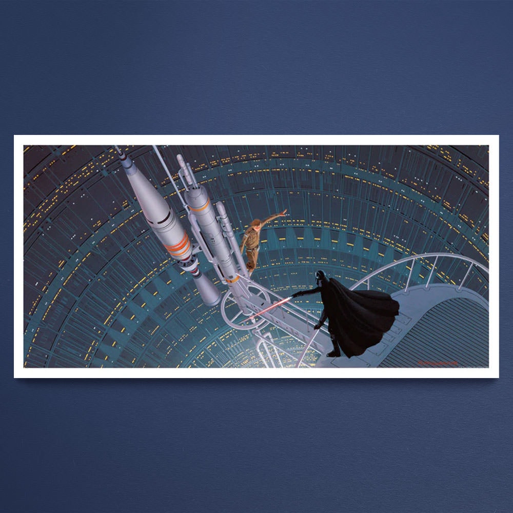 Sword Fight on Antenna Star Wars Darth Vader Luke Skywalker (Art Print)