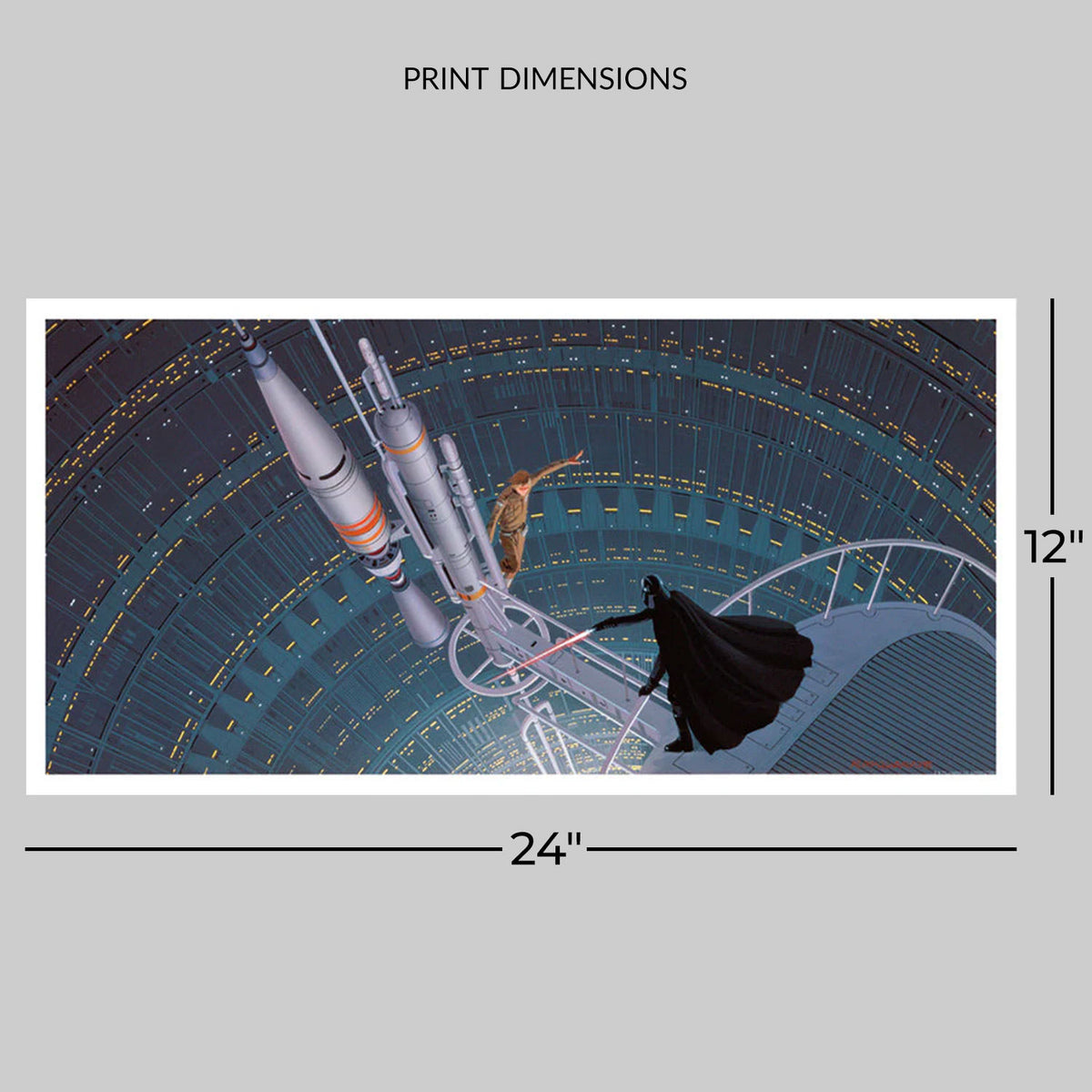 Sword Fight on Antenna Star Wars Darth Vader Luke Skywalker (Art Print)