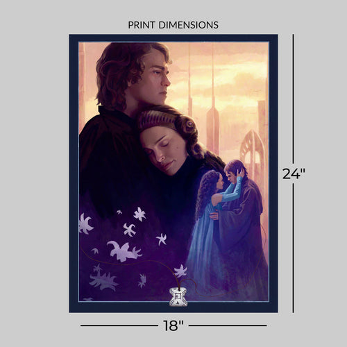 Across the Stars Star Wars Anakin Skywalker Queen Amidala (Art Print)