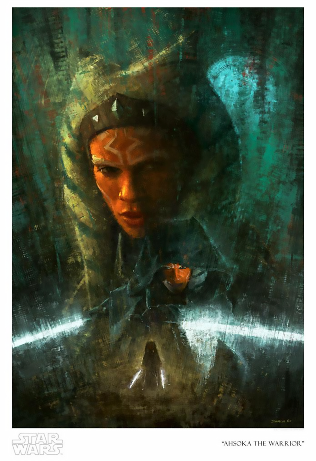 Ahsoka the Warrior Star Wars The Mandalorian (Art Print)
