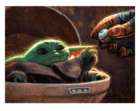 An Unlikely Friend Star Wars The Child (Art Print)