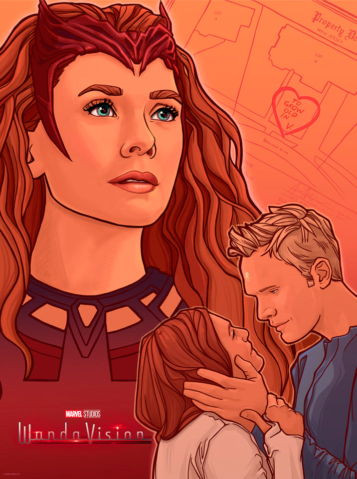 An Unusual Couple Marvel Scarlet Witch Vision (Art Print)