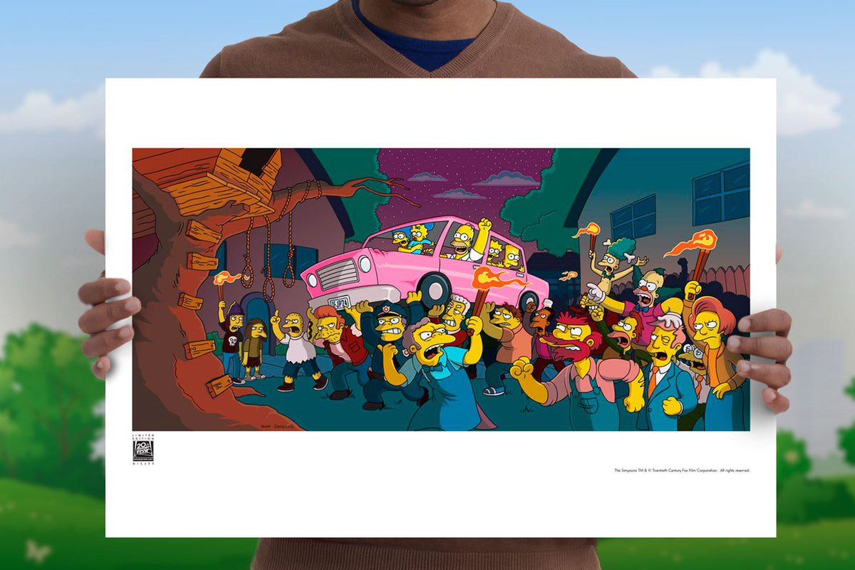 Angry Mob The Simpsons (Art Print)