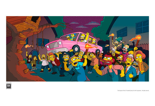 Angry Mob The Simpsons (Art Print)