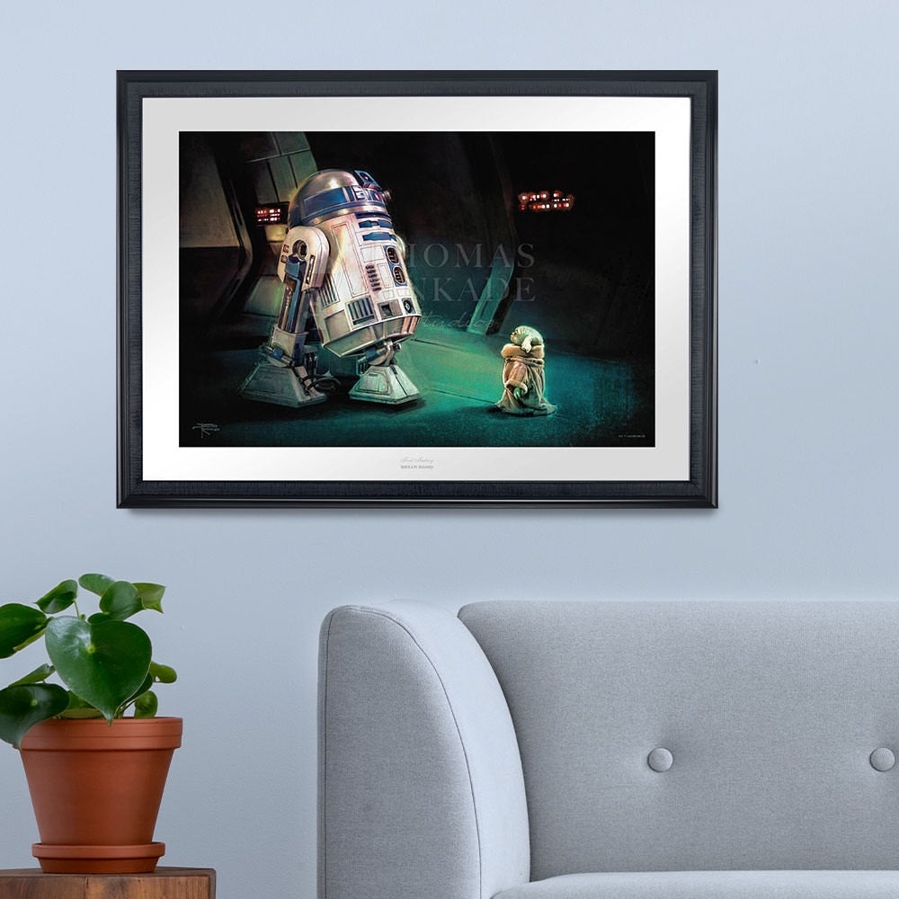 First Meeting Star Wars R2-D2 Grogu (Art Print)