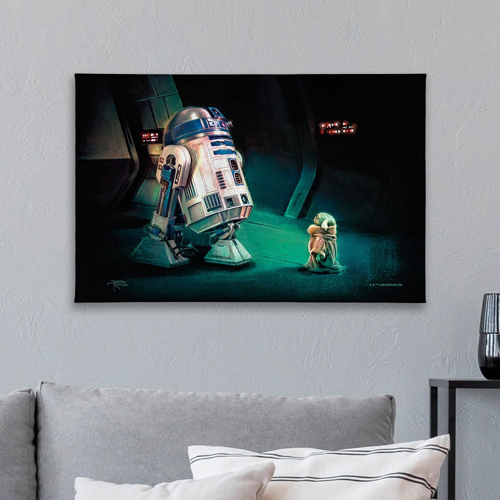 First Meeting Star Wars R2-D2 Grogu (Art Print)