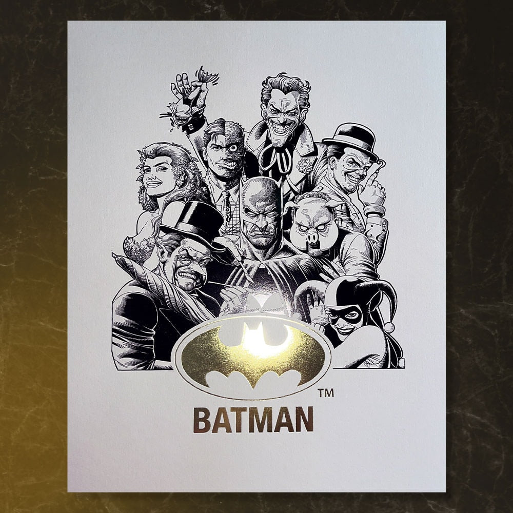 Batman Team Foil Letterpress Poster DC (Art Print)