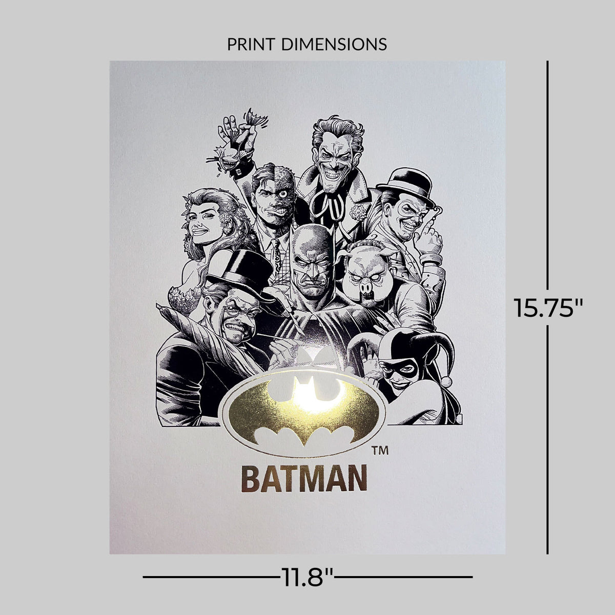 Batman Team Foil Letterpress Poster DC (Art Print)