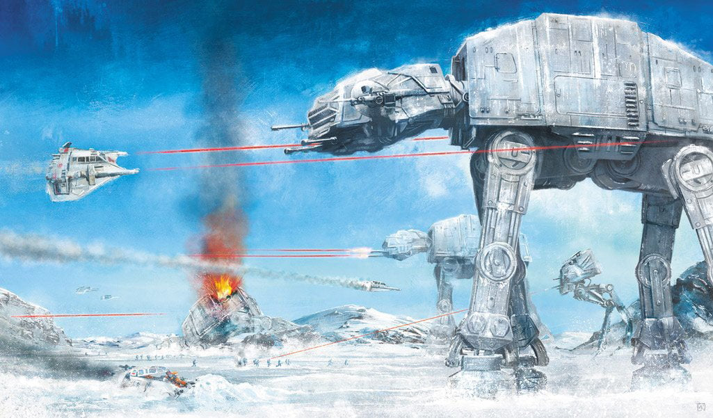 Assault on Echo Base Star Wars AT-AT (Art Print)
