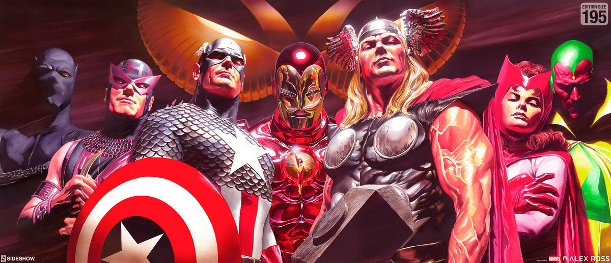 Assemble Marvel Captain America Iron Man (Art Print)