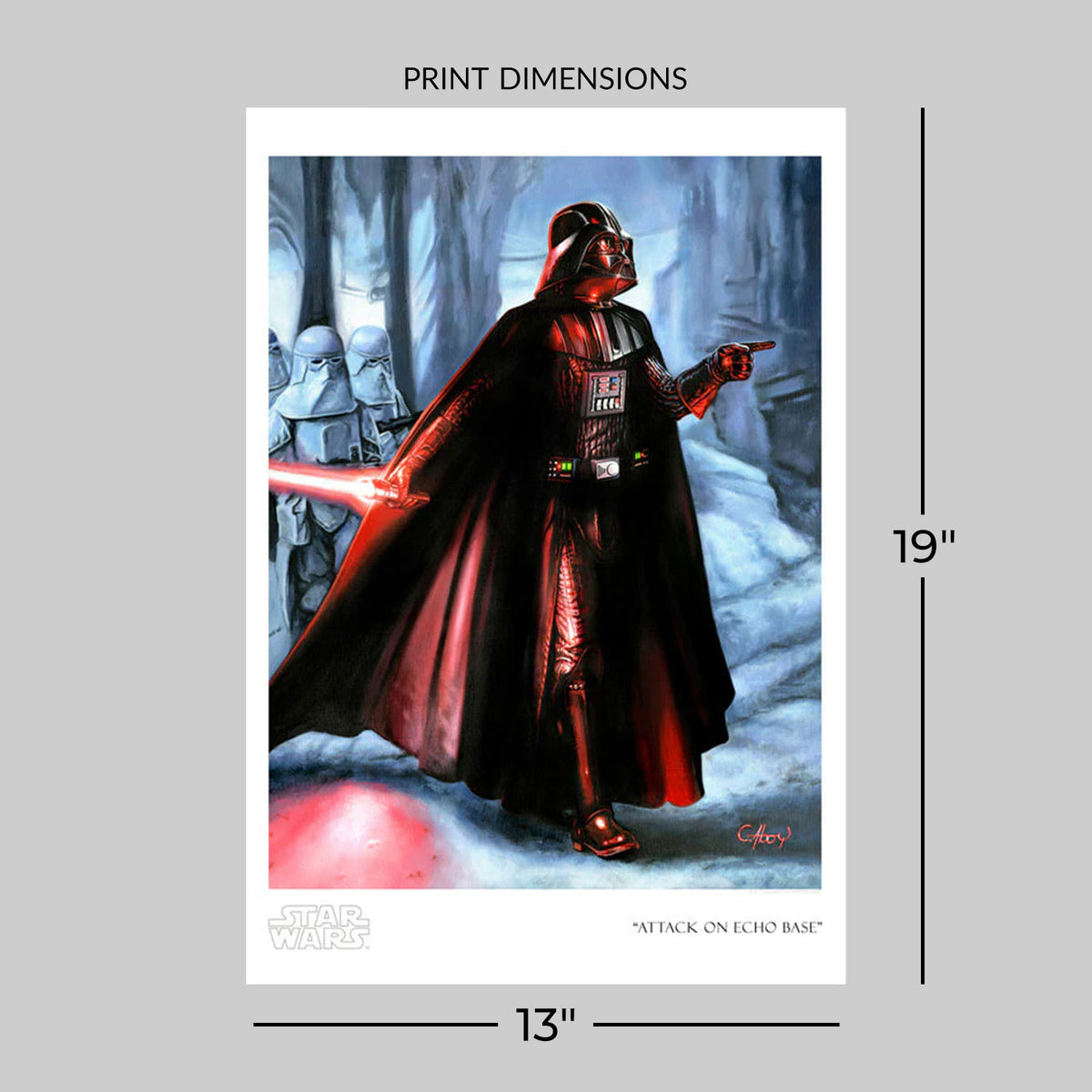 Attack on Echo Base Star Wars Darth Vader Snowtrooper (Art Print)