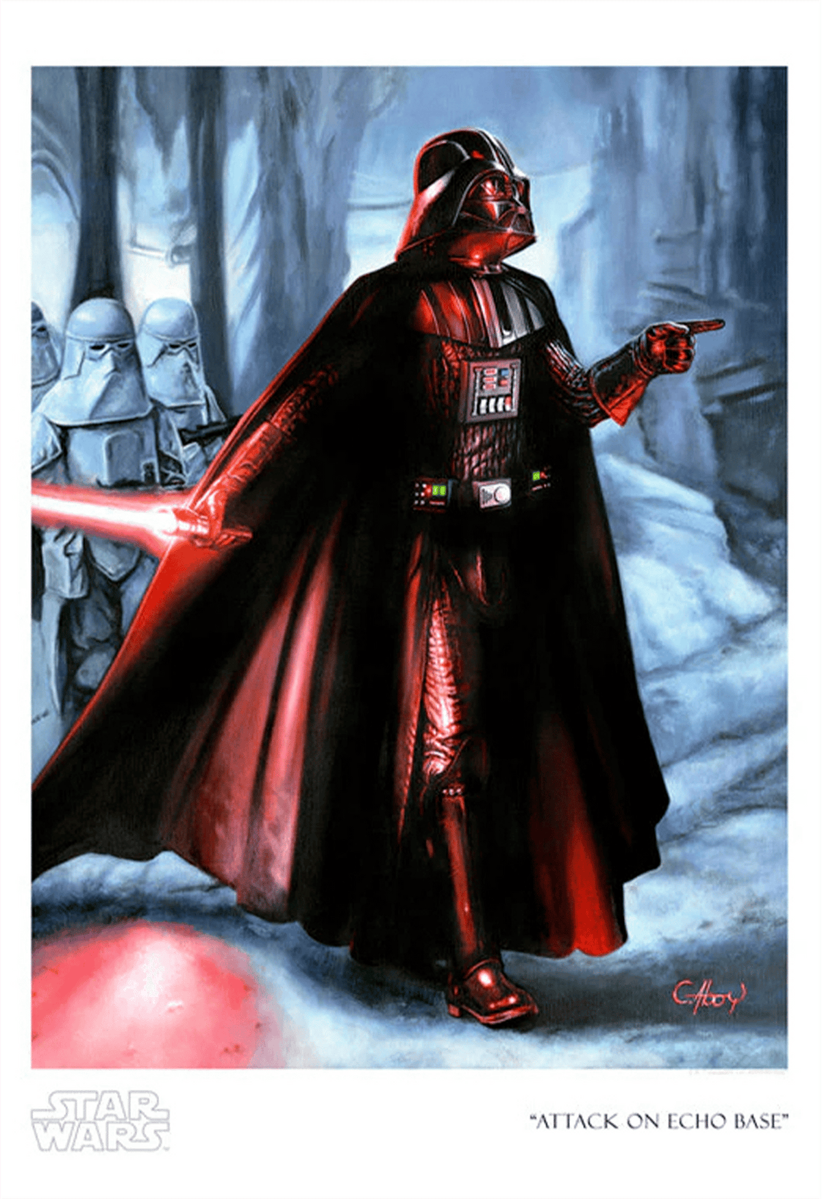 Attack on Echo Base Star Wars Darth Vader Snowtrooper (Art Print)
