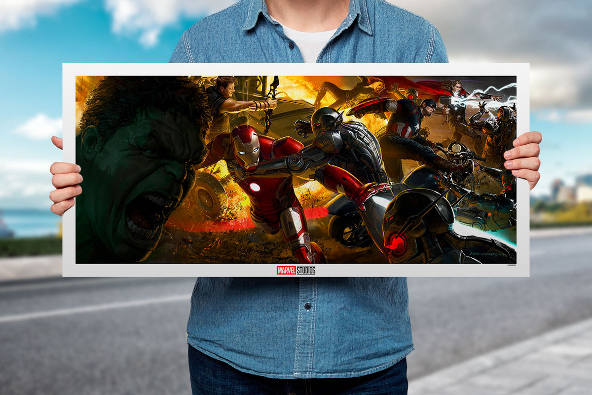 Avengers: Age of Ultron Concept Art Marvel Hulk Iron Man (Art Print)
