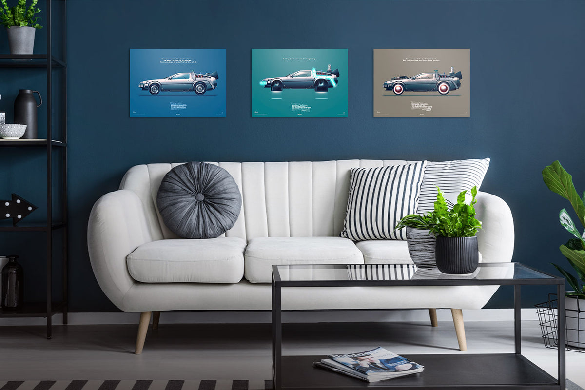 Back to the Future – Delorean Set (Art Print)