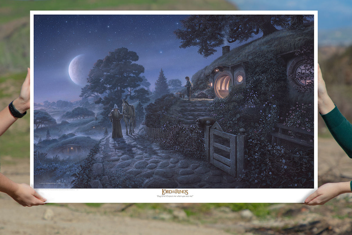 Bag End: Expect Me When You See Me! The Lord of the Rings Frodo Baggins Gandalf (Art Print)