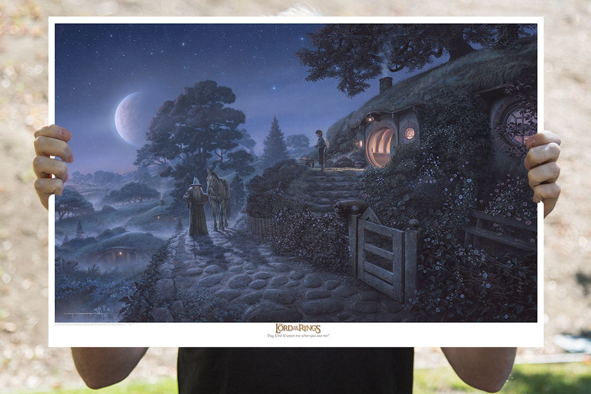Bag End: Expect Me When You See Me! The Lord of the Rings Frodo Baggins Gandalf (Art Print)