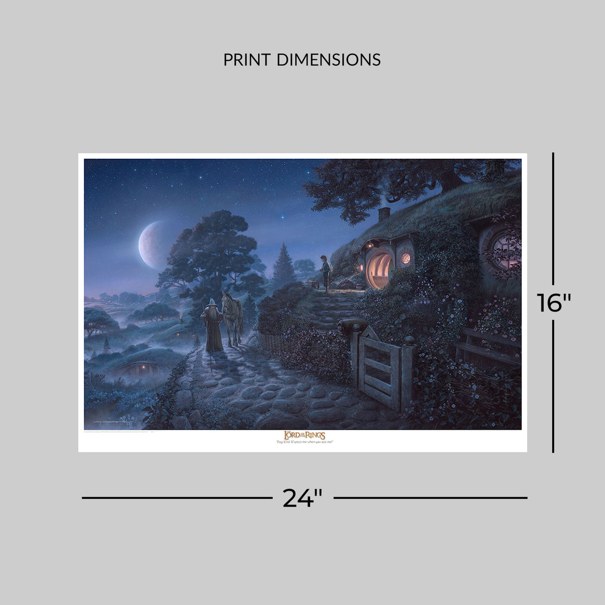 Bag End: Expect Me When You See Me! The Lord of the Rings Frodo Baggins Gandalf (Art Print)