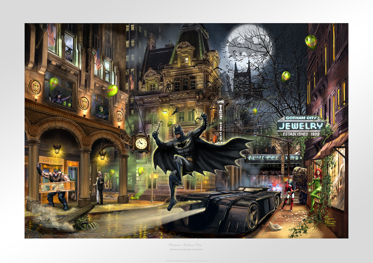 Batman Gotham City DC Batman Batmobile (Art Print)