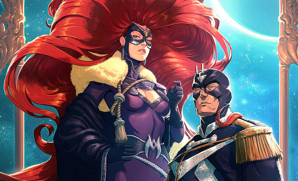 Black Bolt & Medusa Marvel Medusa Black Bolt (Art Print)