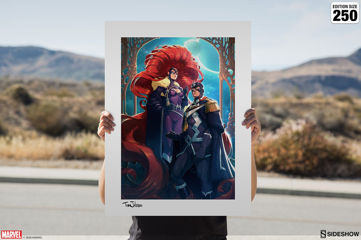 Black Bolt & Medusa Marvel Medusa Black Bolt (Art Print)