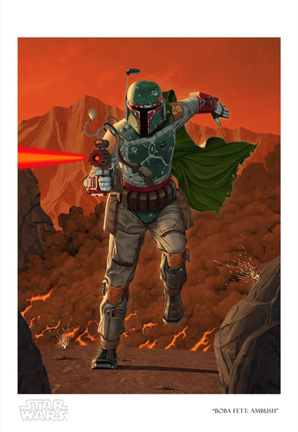 Boba Fett Ambush Star Wars (Art Print)